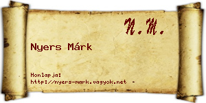 Nyers Márk névjegykártya